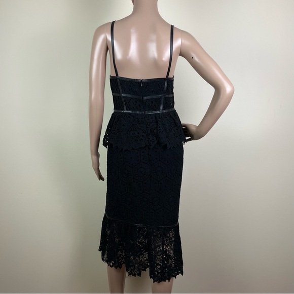 NEW PRABAL GURUNG BLACK LACE BUSTIER MIDI DRESS - Picture 6 of 8